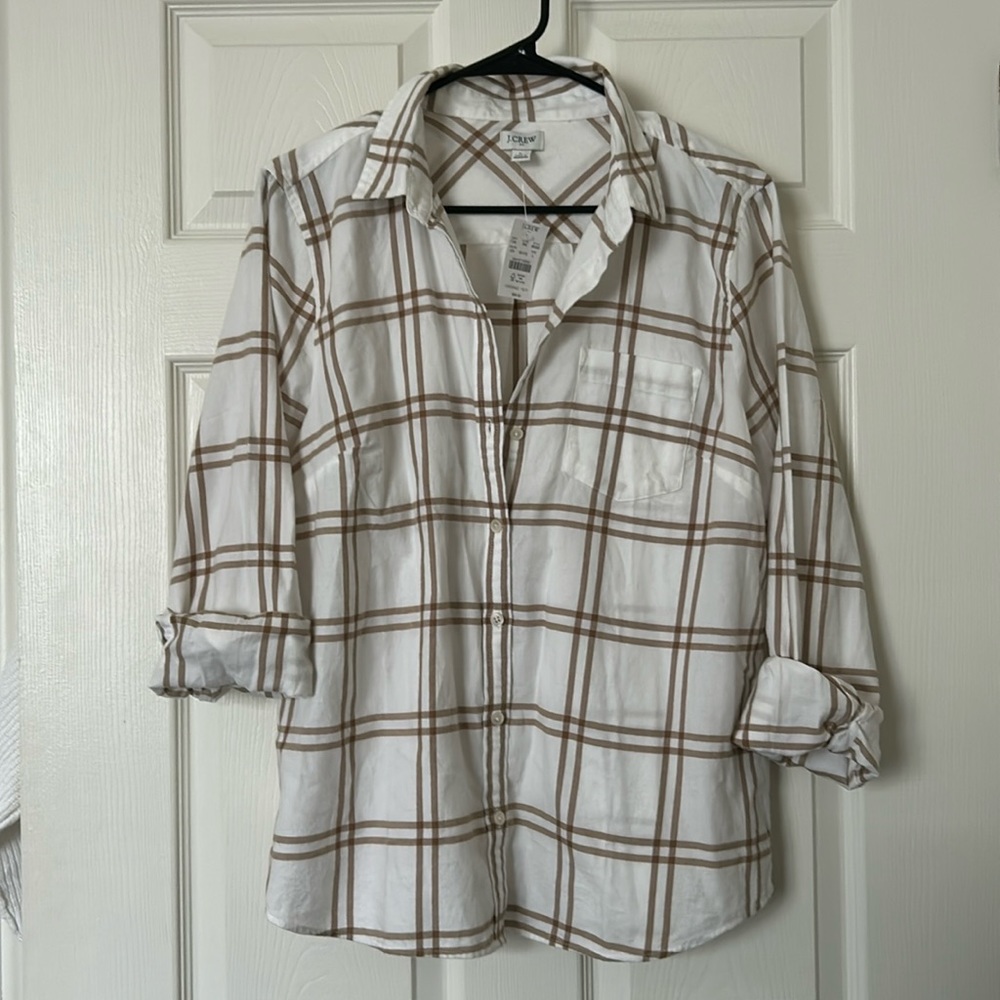 Women’s J. Crew flannel button down shirt NWT New with tags